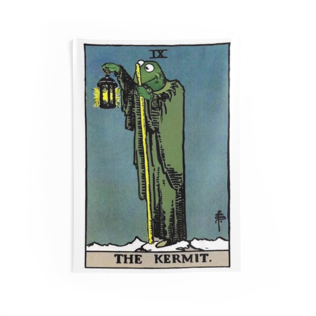 34.99 The Kermit Tarot Card Wall Tapestry - coreprints coreprints The Kermit Tarot Card Wall Tapestry 